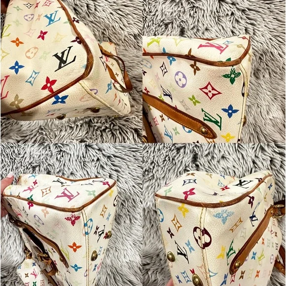 LOUIS VUITTON White Monogram Multicolore Aurelia MM Tote Bag - Picture 11 of 16